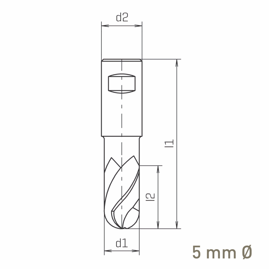 Modal Additional Images for Maykestag ALUNIT HSS-Co8 Slot End Mill With Radius 5mm Short Series