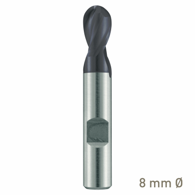(image for) Maykestag ALUNIT HSS-Co8 slot end mill with radius 8mm short series
