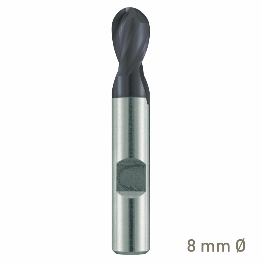 (image for) Maykestag ALUNIT HSS-Co8 slot end mill with radius 8mm short series