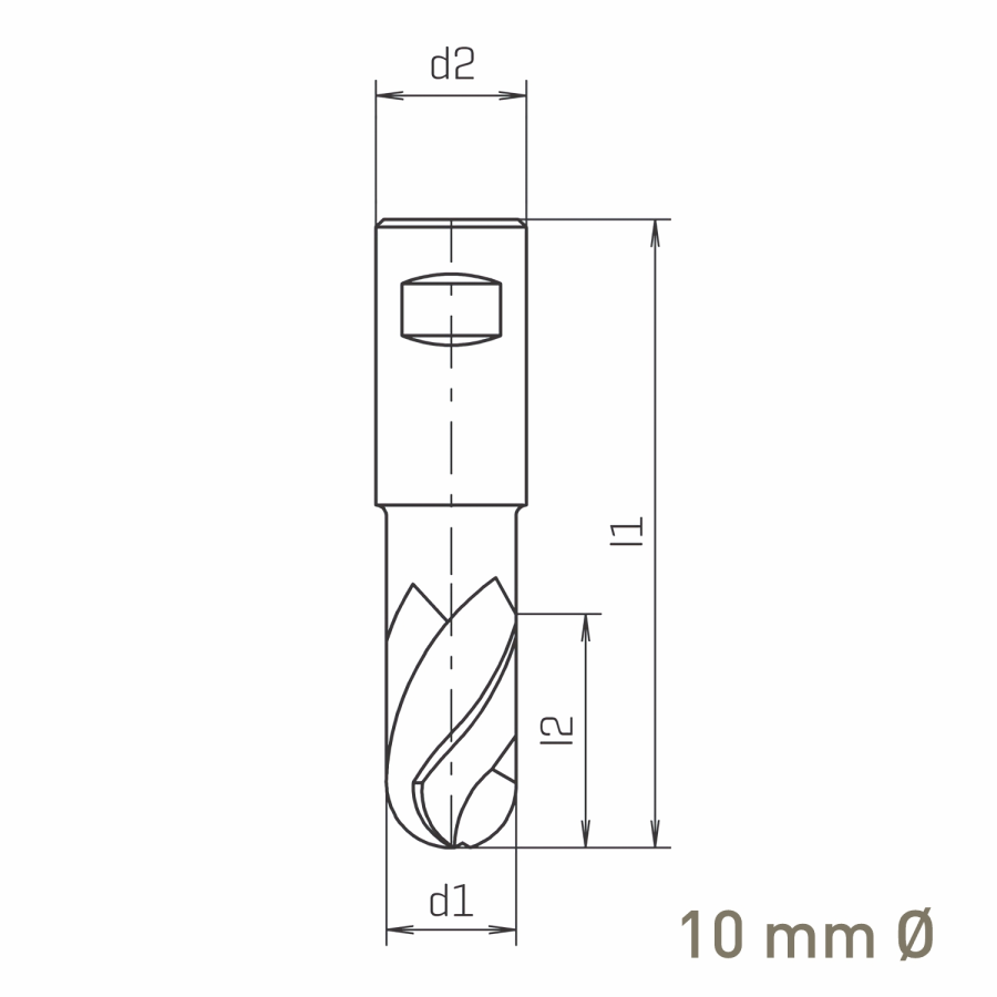 Modal Additional Images for Maykestag ALUNIT HSS-Co8 ball nose end mill 10mm short series</h3>