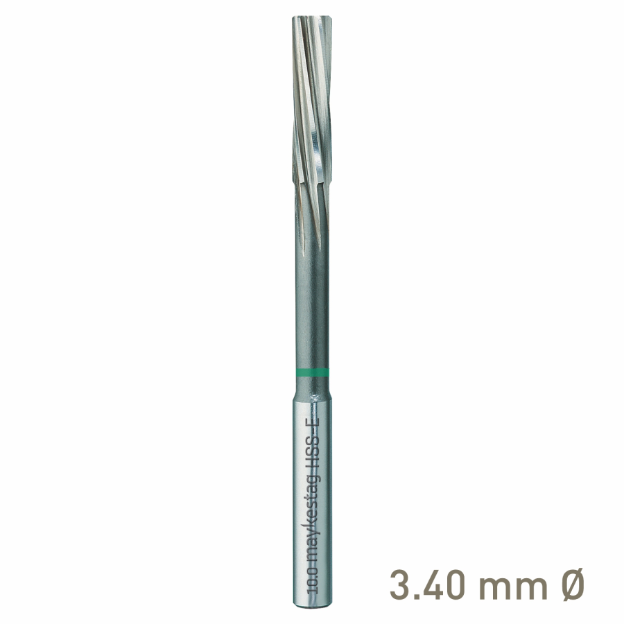 (image for) Maykestag HSS-E NC machine reamer 3.40mm H7 left-hand spiral