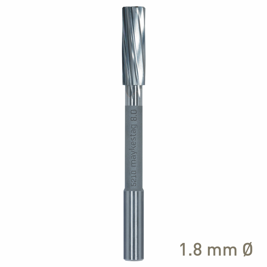 (image for) Maykestag Solid Carbide NC Machine Reamer 1.8mm Left Hand Spiral H7 Form B