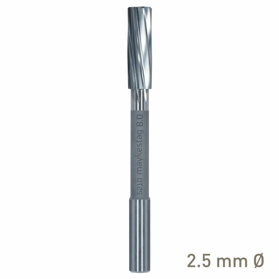 (image for) Maykestag Solid Carbide NC Machine Reamer 2.5mm Left Hand Spiral H7 Form B