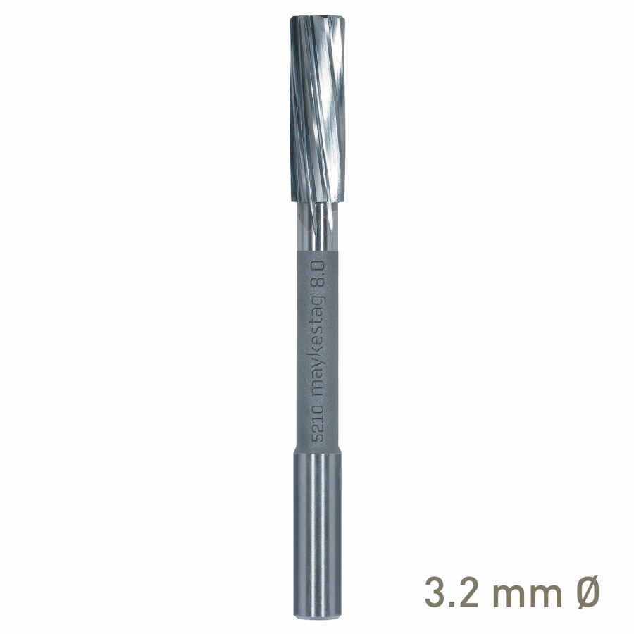 (image for) Maykestag Solid Carbide NC Machine Reamer 3.2mm Left Hand Spiral H7 Form B