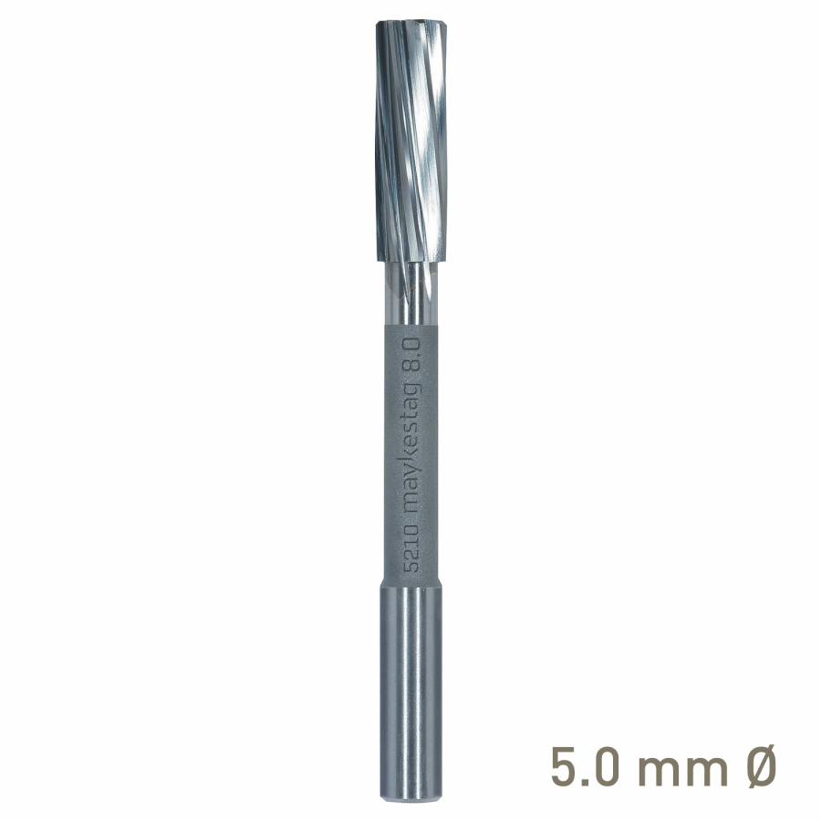 (image for) Maykestag Solid Carbide NC Machine Reamer 5mm Left Hand Spiral H7 Form B
