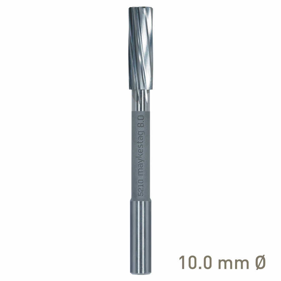 (image for) Maykestag Solid Carbide NC Machine Reamer 10mm Left Hand Spiral H7 Form B