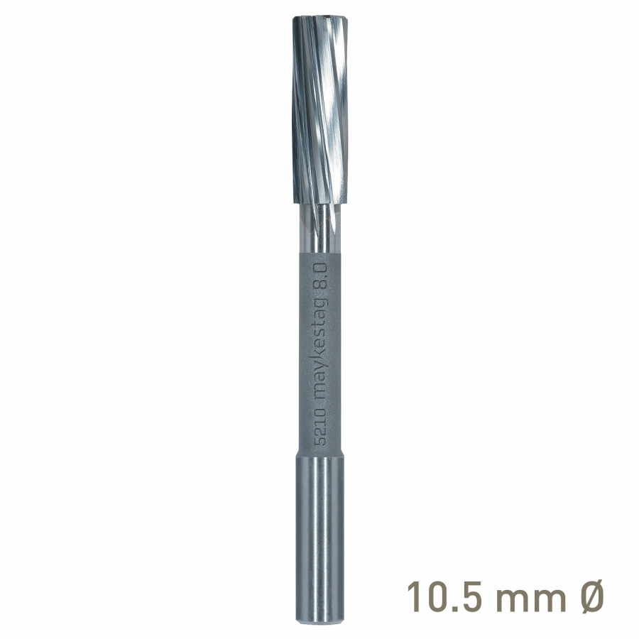 (image for) Maykestag Solid Carbide NC Machine Reamer 10.5mm Left Hand Spiral H7 Form B