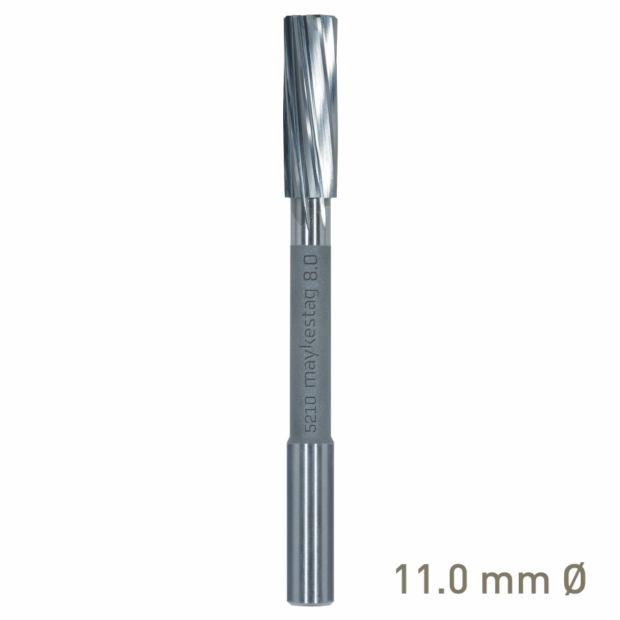 (image for) Maykestag Solid Carbide NC Machine Reamer 11mm Left Hand Spiral H7 Form B