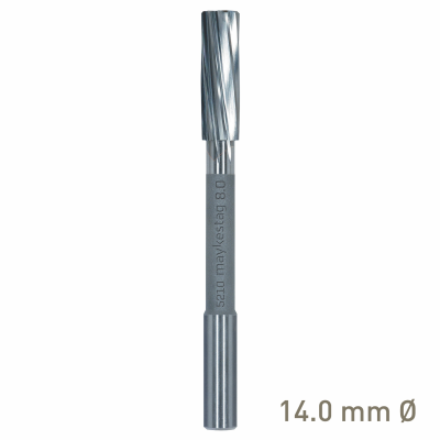 (image for) Maykestag Solid Carbide NC Machine Reamer 14mm Left Hand Spiral H7 Form B