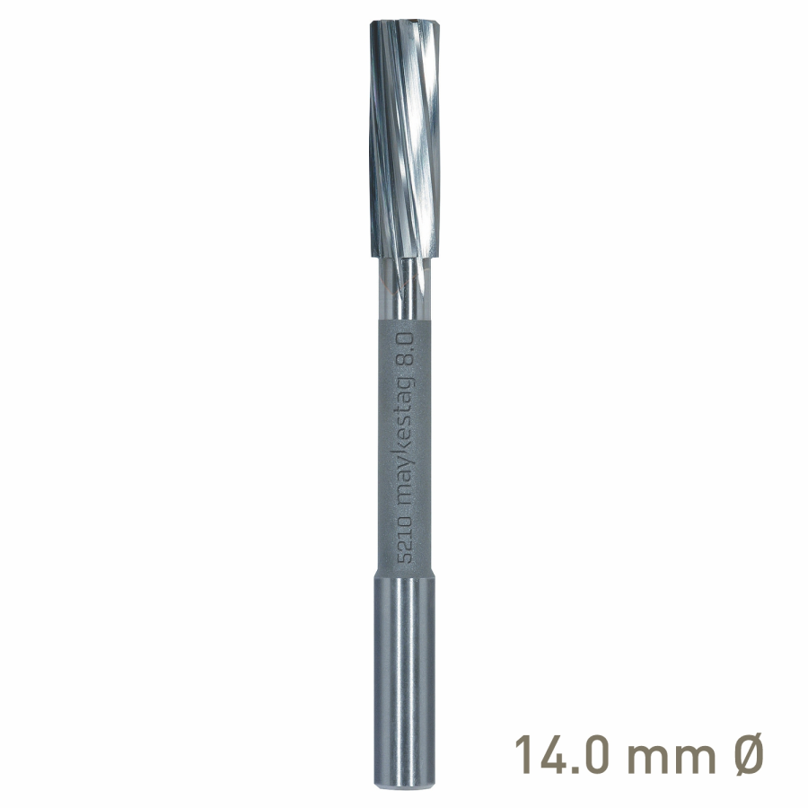 (image for) Maykestag Solid Carbide NC Machine Reamer 14mm Left Hand Spiral H7 Form B
