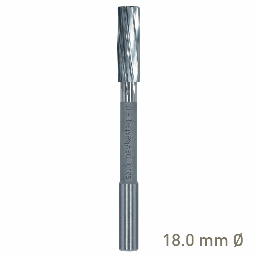 (image for) Maykestag Solid Carbide NC Machine Reamer 18mm Left Hand Spiral H7 Form B