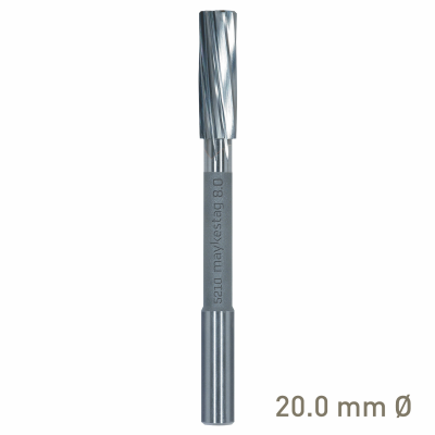 (image for) Maykestag Solid Carbide NC Machine Reamer 20mm Left Hand Spiral H7 Form B