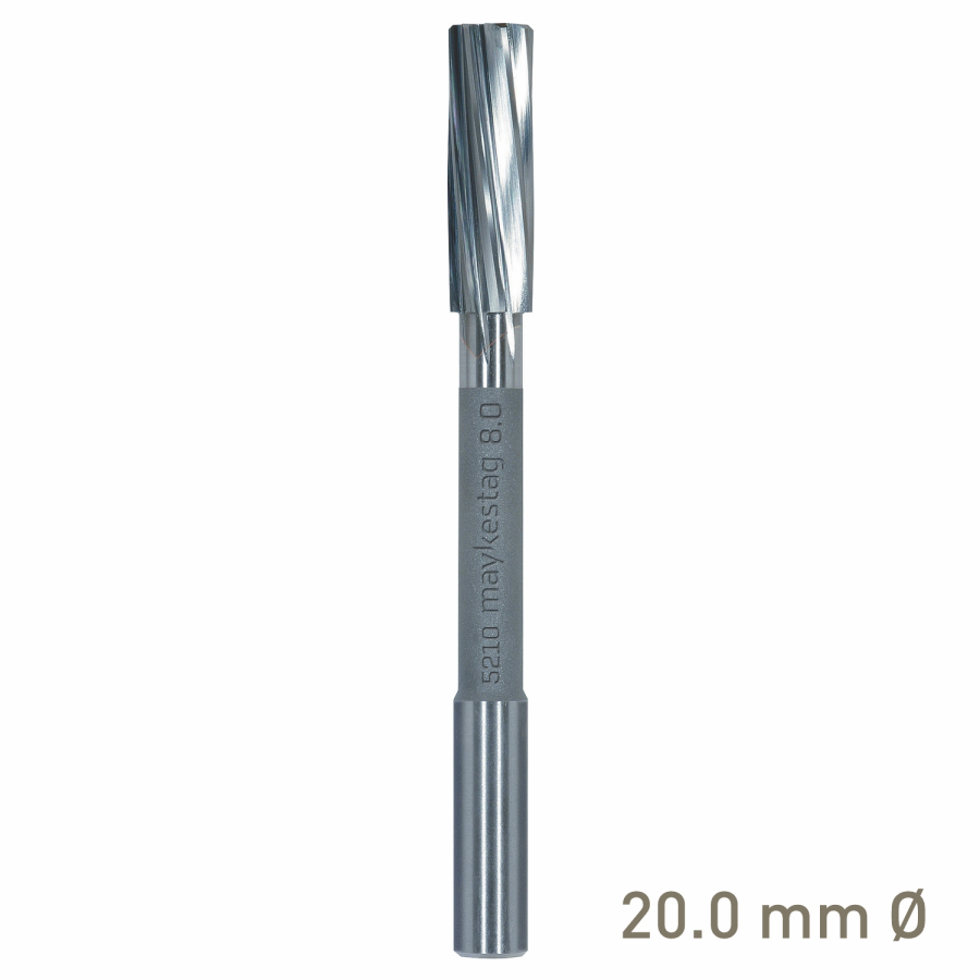 (image for) Maykestag Solid Carbide NC Machine Reamer 20mm Left Hand Spiral H7 Form B