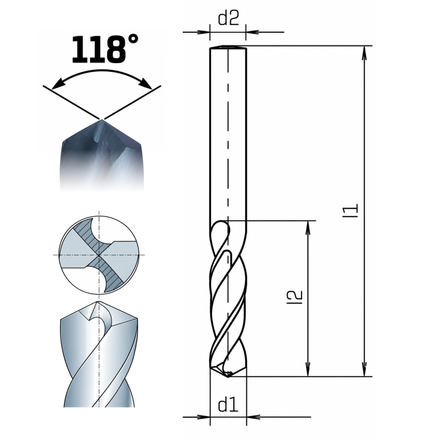 Modal Additional Images for Maykestag Solid Carbide Stub Drill 5.2mm Short Series DIN 6539 ALUNIT