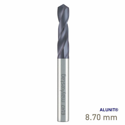 (image for) Maykestag Solid Carbide Stub Drill 8.7mm Short Series DIN 6539 ALUNIT