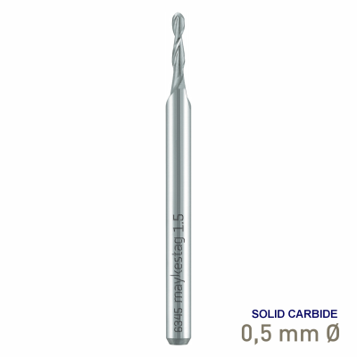 (image for) Maykestag Solid Carbide Mini Ball Nose End Mill 0.50mm R0.25 Z2 Reinforced Shank