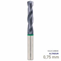 (image for) Maykestag Speeddrill+ Universal Solid Carbide Stub Drill ALTINDUR 0.75mm DIN 6537K 3xD