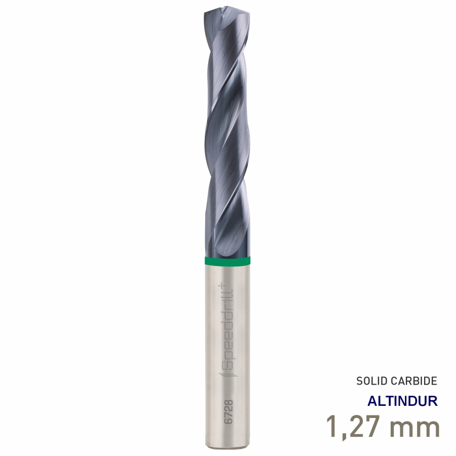 (image for) Maykestag Speeddrill+ Universal Solid Carbide Stub Drill ALTINDUR 1.27mm DIN 6537K 3xD