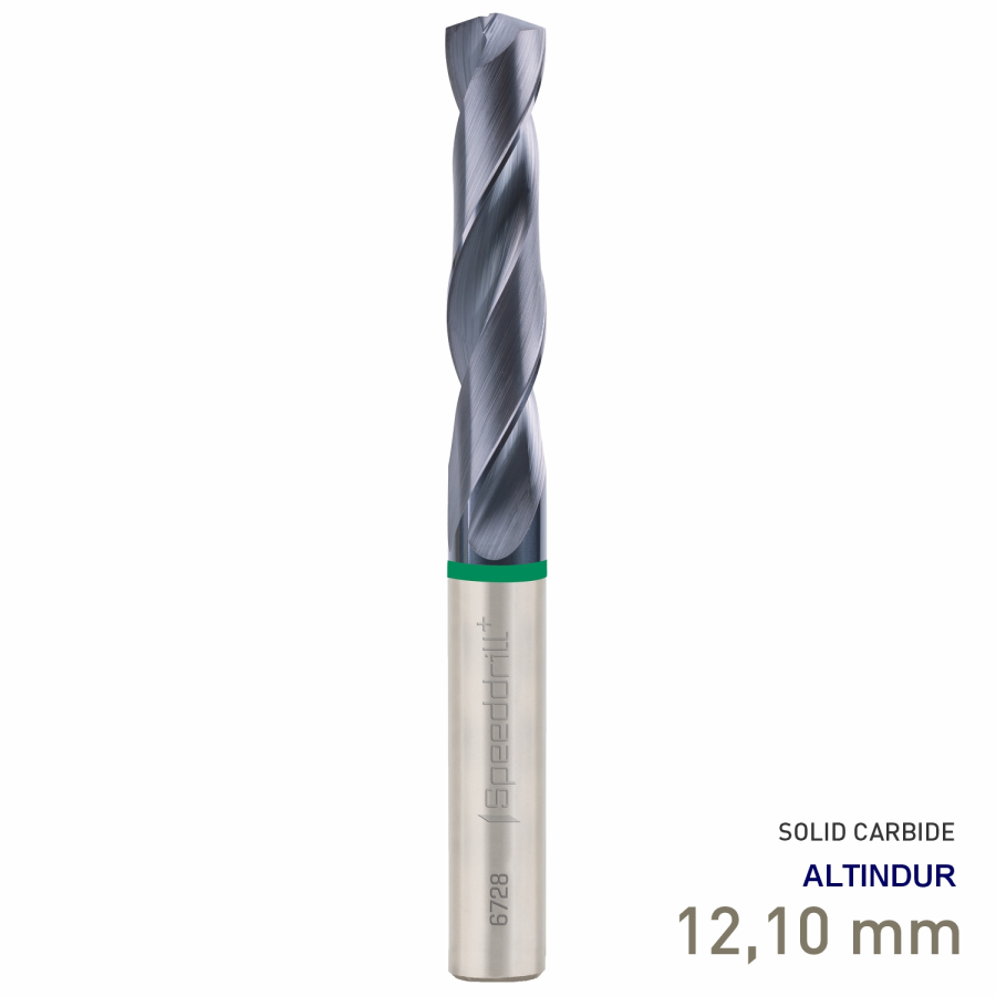 (image for) Maykestag Speeddrill+ Universal Solid Carbide Stub Drill ALTINDUR 12.10mm DIN 6537K 3xD