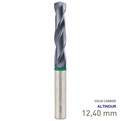(image for) Maykestag Speeddrill+ Universal Solid Carbide Stub Drill ALTINDUR 12.40mm DIN 6537K 3xD