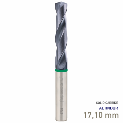 (image for) Maykestag Speeddrill+ Universal Solid Carbide Stub Drill ALTINDUR 17.10mm DIN 6537K 3xD
