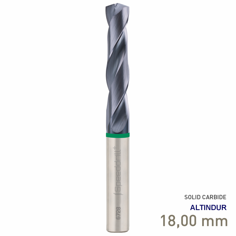 (image for) Maykestag Speeddrill+ Universal Solid Carbide Stub Drill ALTINDUR 18.00mm DIN 6537K 3xD