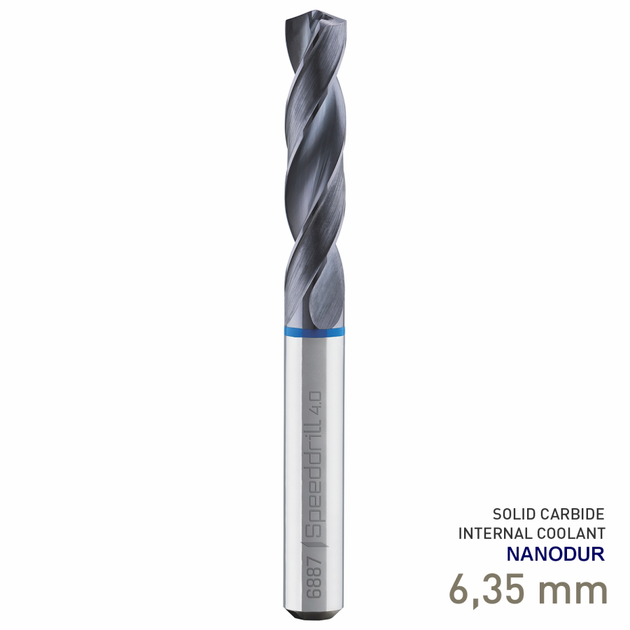 (image for) Maykestag Speeddrill 4.0-Inox HPC Solid Carbide Stub Drill 6.35mm 1/4' 3xD
