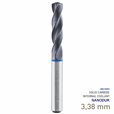 (image for) Maykestag Speeddrill 4.0-Inox HPC Solid Carbide Drill 3.38mm 5xD NANODUR