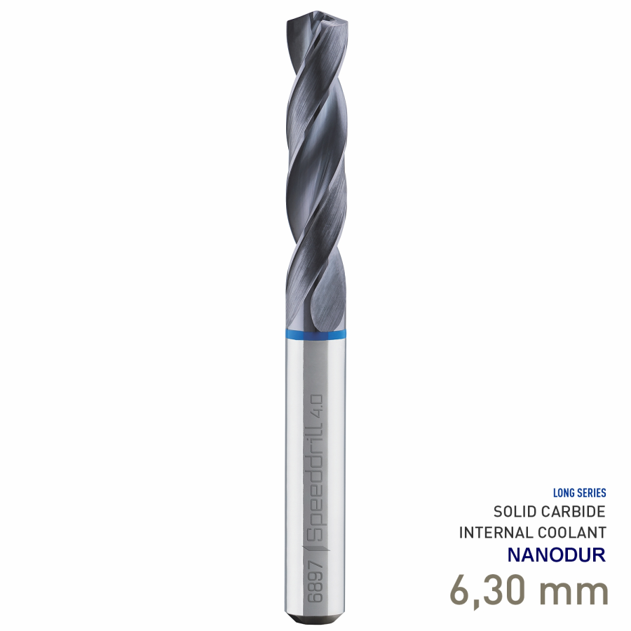 (image for) Maykestag Speeddrill 4.0-Inox HPC Solid Carbide Drill 6.3mm 5xD NANODUR