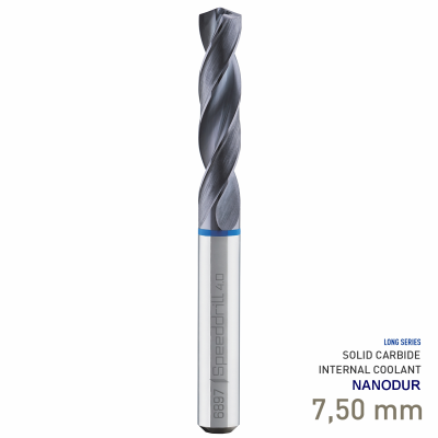 (image for) Maykestag Speeddrill 4.0-Inox HPC Solid Carbide Drill 7.5mm 5xD NANODUR
