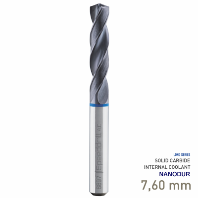 (image for) Maykestag Speeddrill 4.0-Inox HPC Solid Carbide Drill 7.6mm 5xD NANODUR