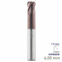 (image for) Maykestag HSC Solid Carbide Torus End Mill 6mm R1.5 Short Series 4 Flute KUPRADUR