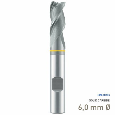 (image for) Maykestag Speedcut-Aluminium Solid Carbide End Mill 6mm Long Series Neck 3 Flute