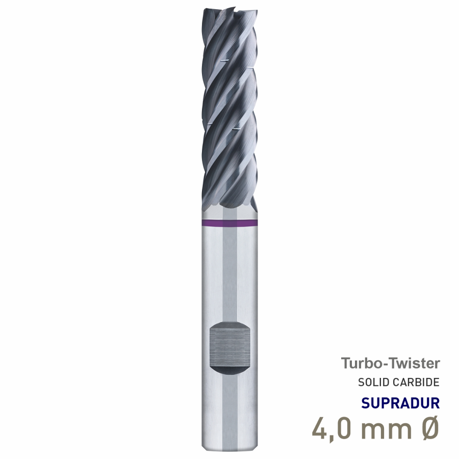 (image for) Maykestag Turbo-Twister Solid Carbide Trochoidal End Mill 4mm Long Series 5 Flute
