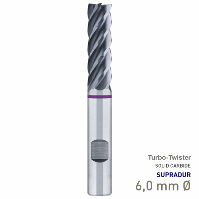 (image for) Maykestag Turbo-Twister Solid Carbide Trochoidal End Mill 6mm Long Series 5 Flute