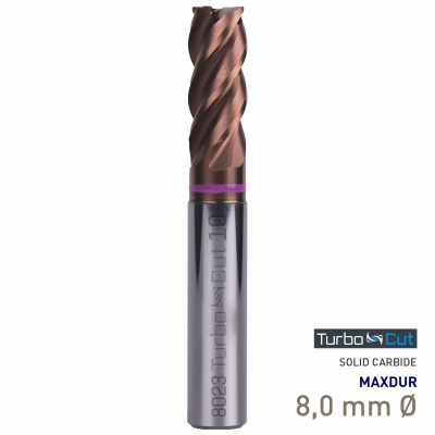 (image for) Maykestag Turbo-Cut Allround VHM End Mill 8mm Long 4 Flute MAXDUR