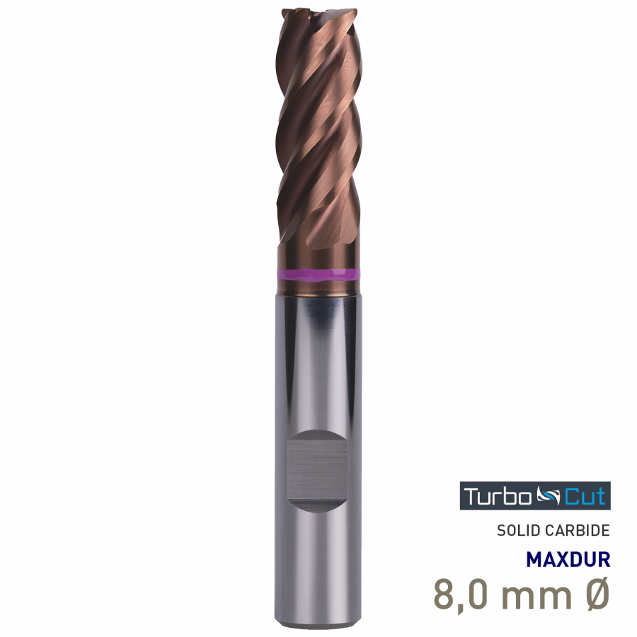 (image for) Maykestag Turbo-Cut Allround Solid Carbide End Mill 8mm Long Series 4 Flute