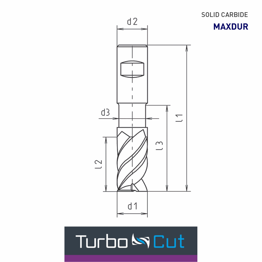 Modal Additional Images for Maykestag Turbo-Cut Allround Solid Carbide End Mill 9mm Long Series 4 Flute