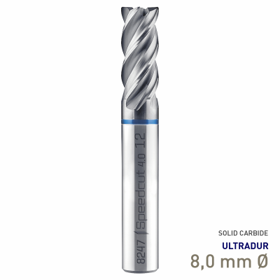(image for) Maykestag Speedcut 4.0-Inox HPC Solid Carbide End Mill 8mm Long Series 4 Flute