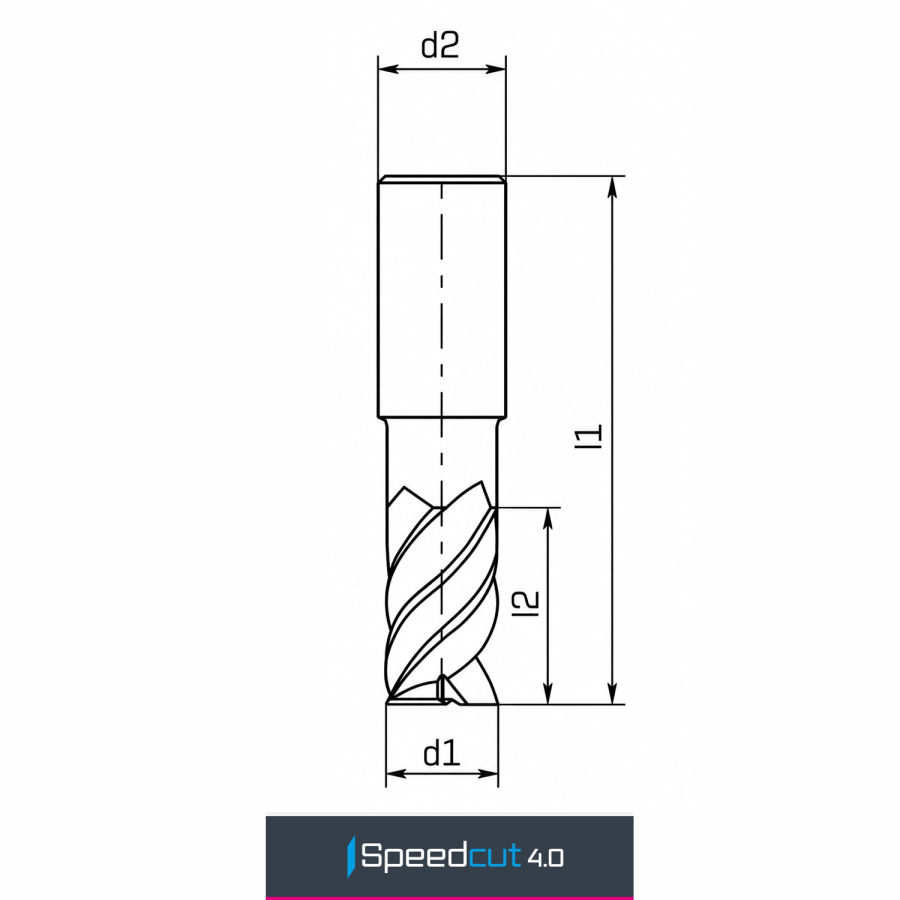 Modal Additional Images for Maykestag Speedcut 4.0-Inox HPC Solid Carbide End Mill 20mm Long Series 4 Flute