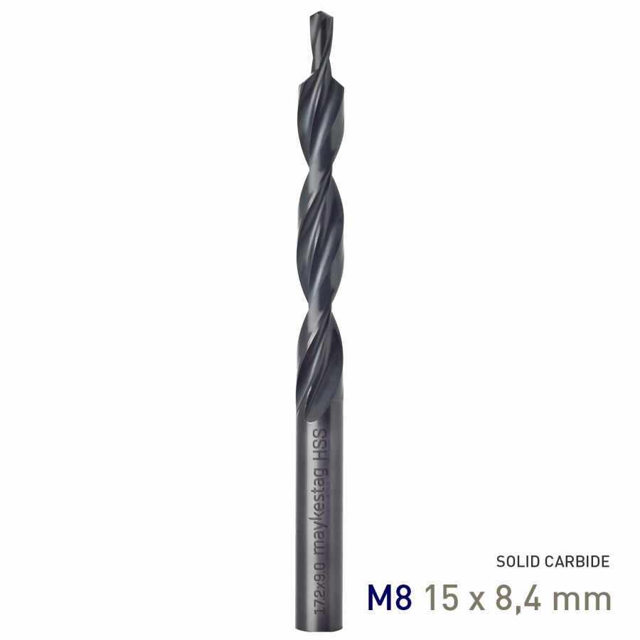 (image for) Maykestag HSS Subland Drill M8 15 x 8.4mm DIN 8374 RN-Fine 90° Steamed