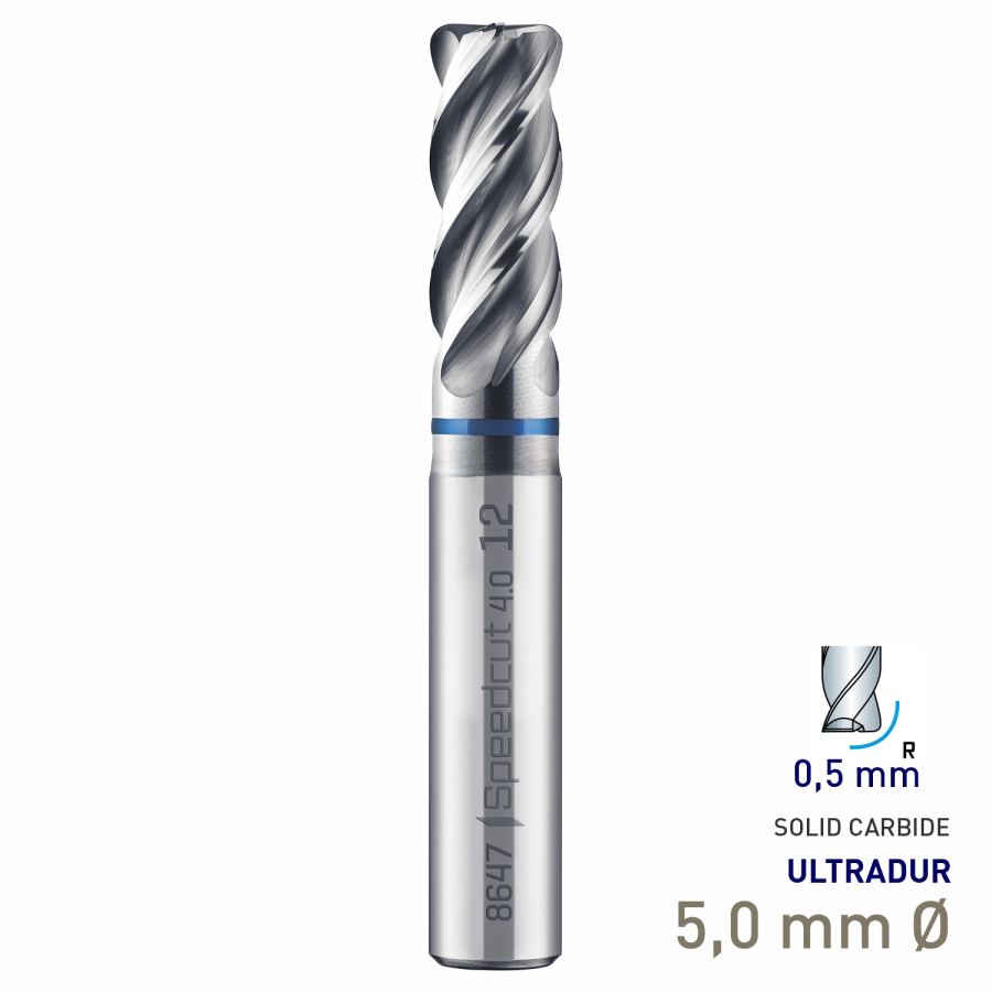 (image for) Maykestag Speedcut 4.0-Inox HPC Corner Radius End Mill 5mm R0.5 Long Series 4 Flute