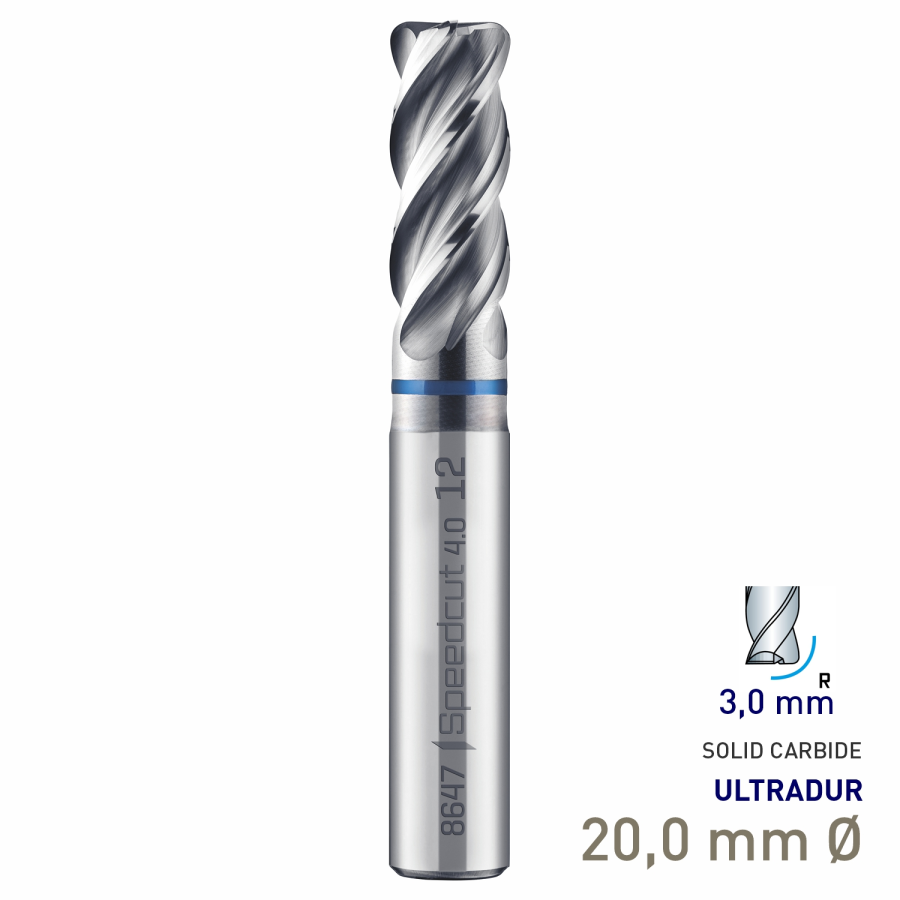 (image for) Maykestag Speedcut 4.0-Inox HPC Corner Radius End Mill 20mm R3.0 Long Series 4 Flute