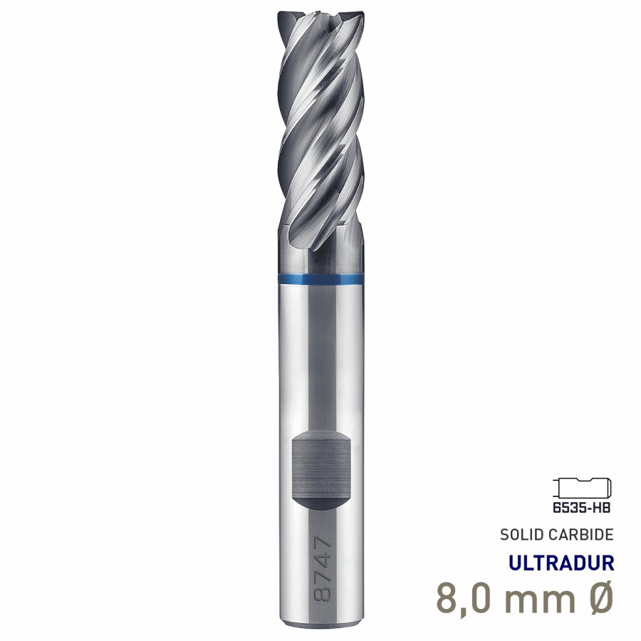 (image for) Maykestag Speedcut 4.0-Inox ULTRADUR HPC Solid Carbide End Mill 8mm Long Series 4 Flute