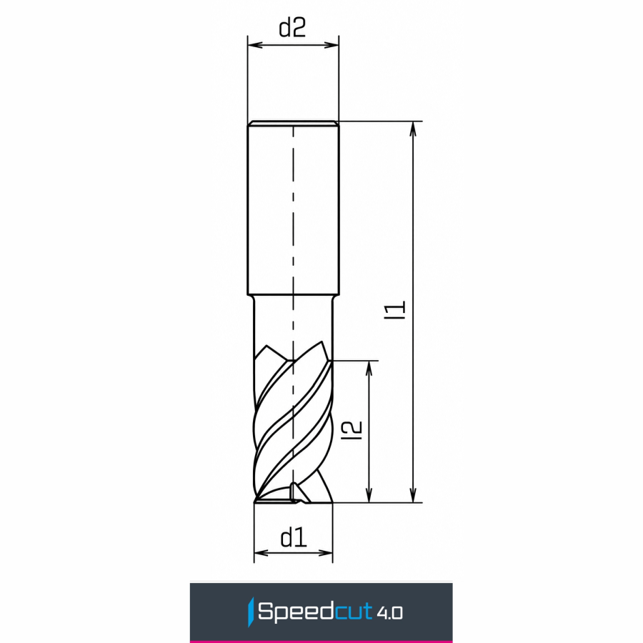 Modal Additional Images for Maykestag Speedcut 4.0 Ultra Hard Steel 50-65 HRC DUALDUR HPC End Mill 10mm Long Series 4 Flute