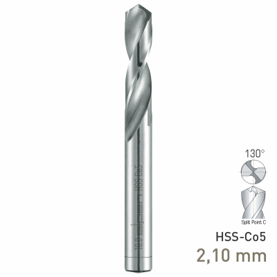 (image for) Maykestag HSS-Co5 Stub Drill 2.1mm Extra Short Series DIN 1897 PZ