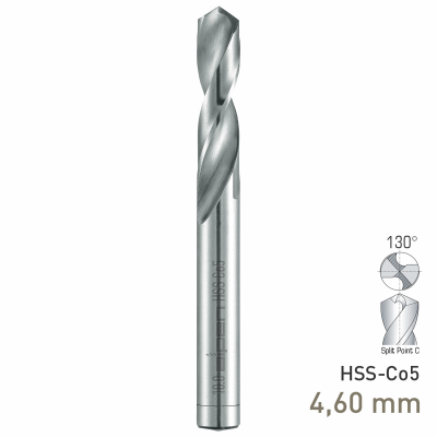 (image for) Maykestag HSS-Co5 Stub Drill 4.6mm Extra Short Series DIN 1897 PZ