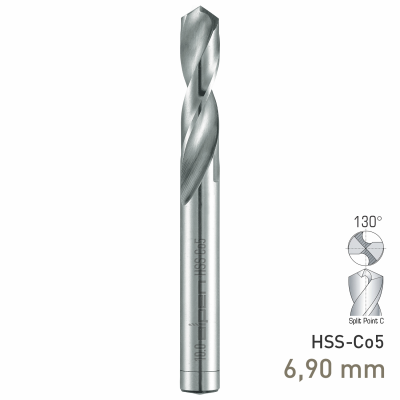 (image for) Maykestag HSS-Co5 Stub Drill 6.9mm Extra Short Series DIN 1897 PZ