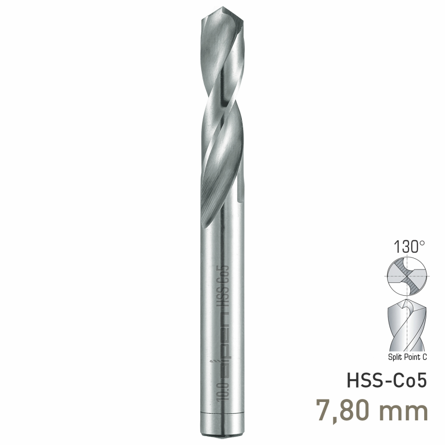 (image for) Maykestag HSS-Co5 Stub Drill 7.8mm Extra Short Series DIN 1897 PZ