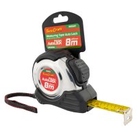 Measuring Tape Self Lock 8m X 25mm S/s & Rubber Casing Matt Finish (image for) Measuring Tape Self Lock 8m X 25mm S/s & Rubber Casing Matt Finish